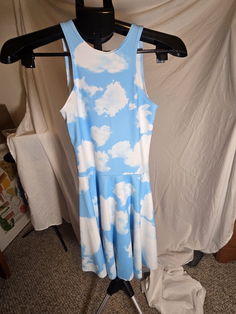 BlackMilk Clouds Reversible Skater Dress - Long Torso Small - Picture 5 of 8